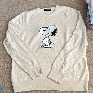 NAADAM Cream Snoopy Crewneck Sweater